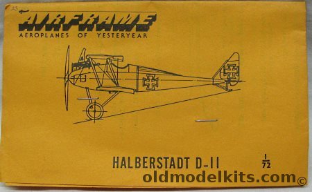 Airframe 1/72 Halberstadt D-II - Bagged plastic model kit